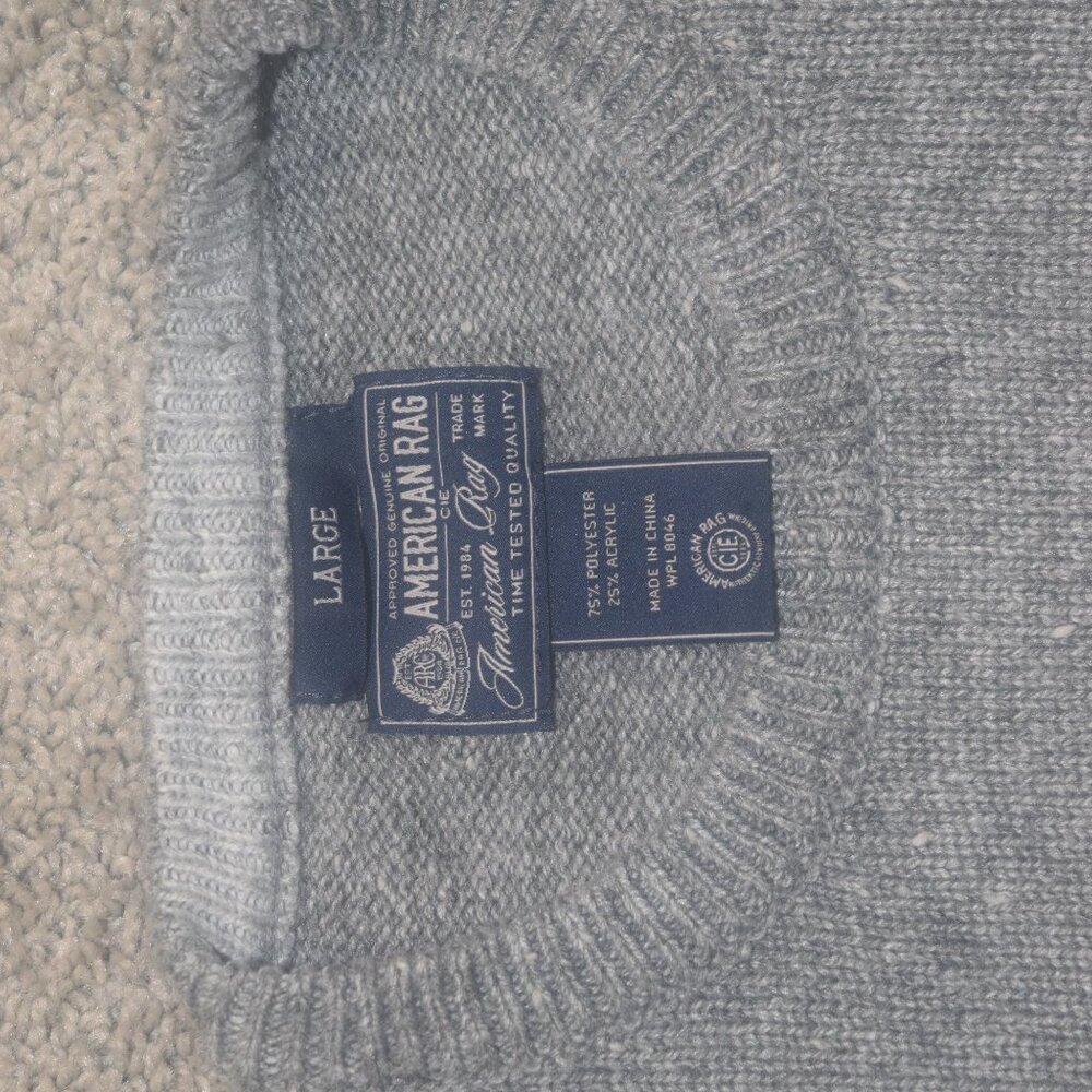 American Rag Sweater Mens Crewneck Gray Sz Large - Picture 3 of 5